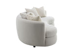 Iniko - Boucle Sofa With Toss Pillows - Beige