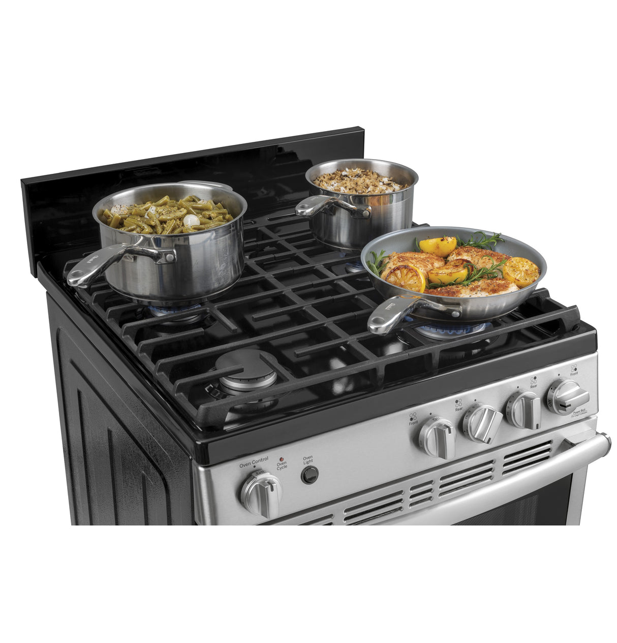 GE(R) 24" Steam Clean Free-Standing/Slide-in Gas Range - (JGAS640RMSS)