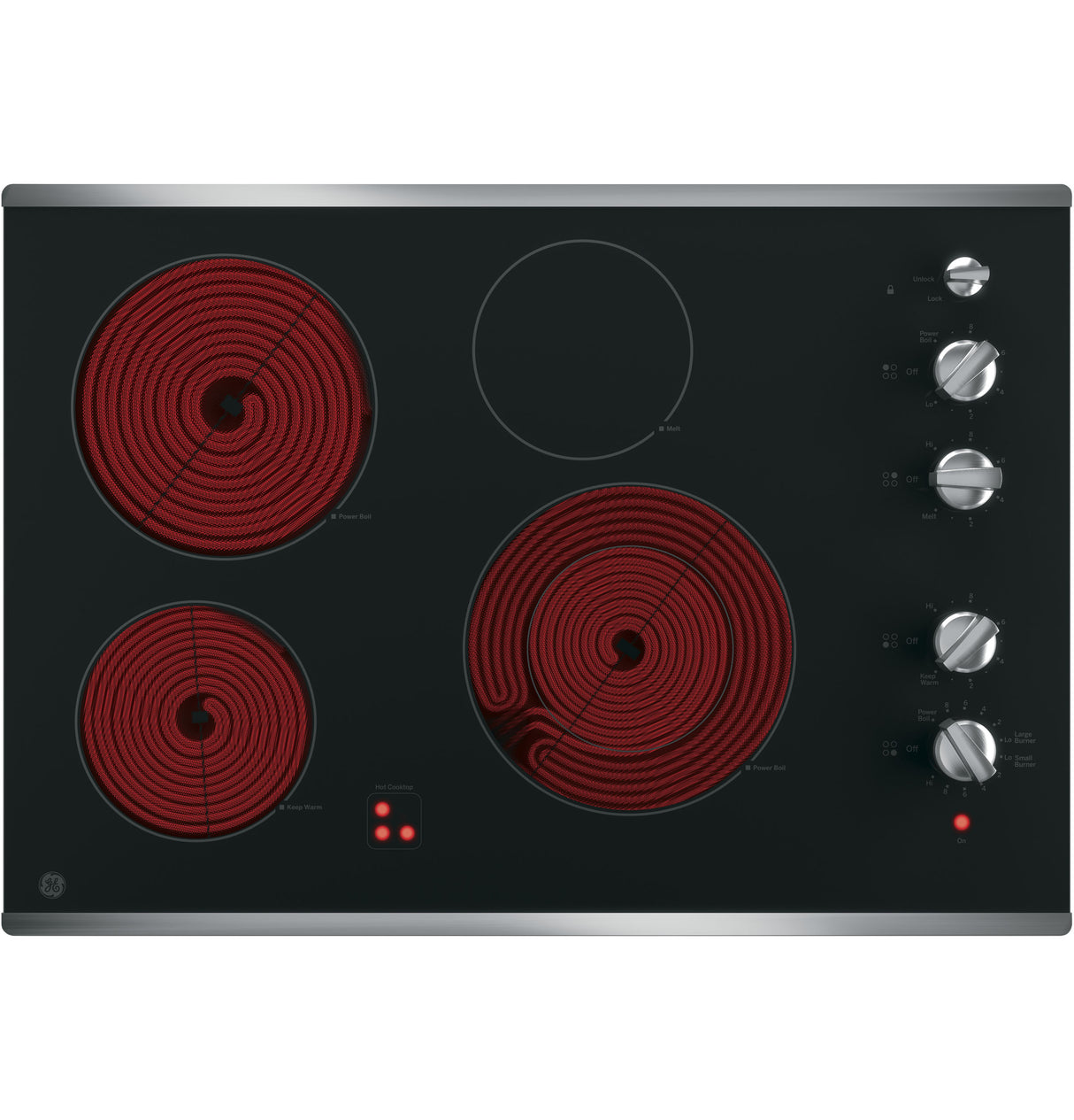 GE(R) 30" Built-In Knob Control Electric Cooktop - (JP3530SJSS)