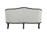 Samael - Loveseat - Gray Linen & Dark Brown Finish