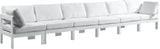 Nizuc - Outdoor Patio Modular Sofa With Frame - White - With Frame