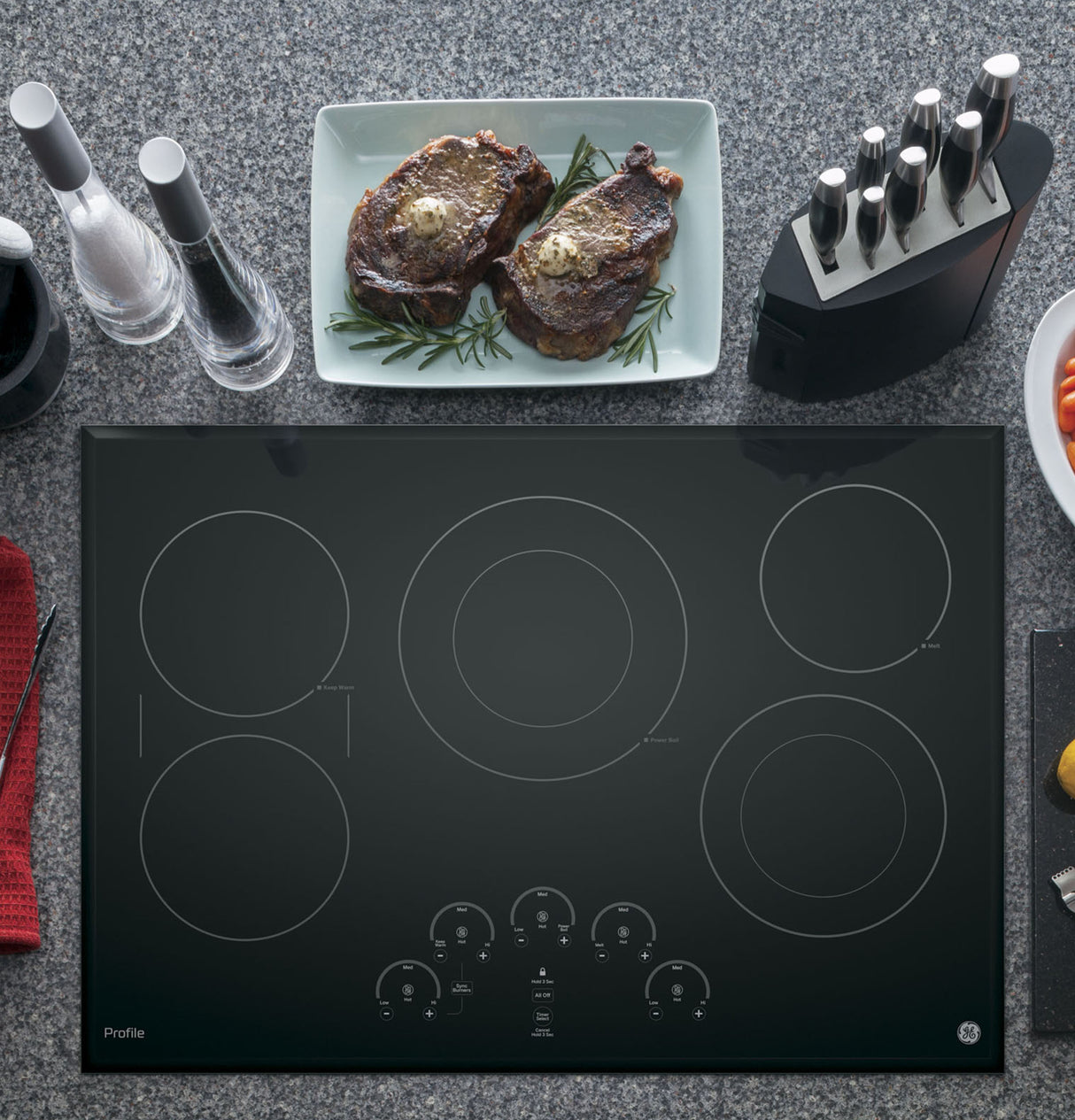 GE Profile(TM) 30" Built-In Touch Control Electric Cooktop - (PP9030DJBB)