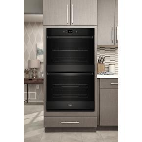 100 Total Cubic Feet Double Wall Oven With Air Fry When Connected - Black