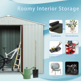 Ry-Sdyx56-Ww Outdoor Metal Storage Shed With Window - White