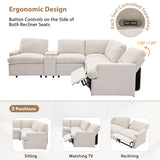 Power Recliner Corner Sofa Home Theater Reclining Sofa Sectional Couches With Storage Box, Cup Holders, USB Ports And Power Socket For Living Room