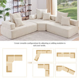 Oversized Modular Sectional Sofa, Luxury Boucle Floor Couch Set, Convertible Sleeper Couch, Spacious Foam-Filled Sofa Bed For Living Room