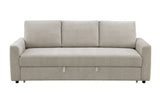 Leira - Linen Pull Out Sleeper Sofa - Beige