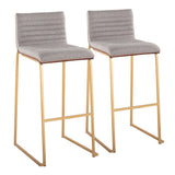 Mason Mara - 30" Fixed-Height Barstool (Set of 2) - Gold Legs