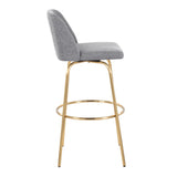 Toriano - 30" Fixed-Height Barstool (Set of 2) - Gold Base