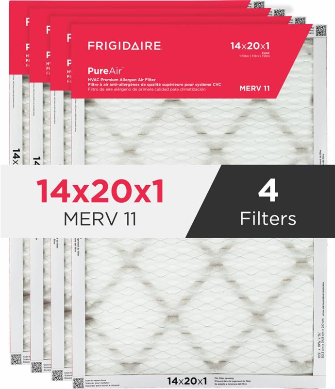 PureAir 14" x 20" x 1" MERV 11 Premium Allergen Air Filter - 4 Pack - (MHVAC1420114)