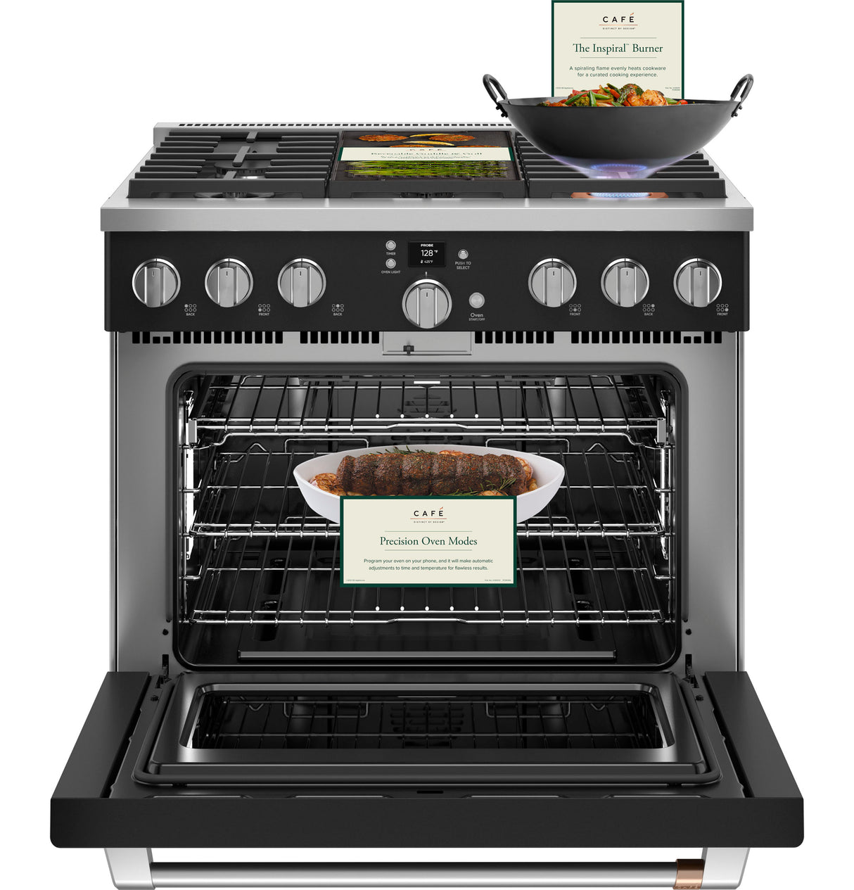 Caf(eback)(TM) 36" Smart All-Gas Commercial-Style Range with 6 Burners (Natural Gas) - (CGY366P3TD1)