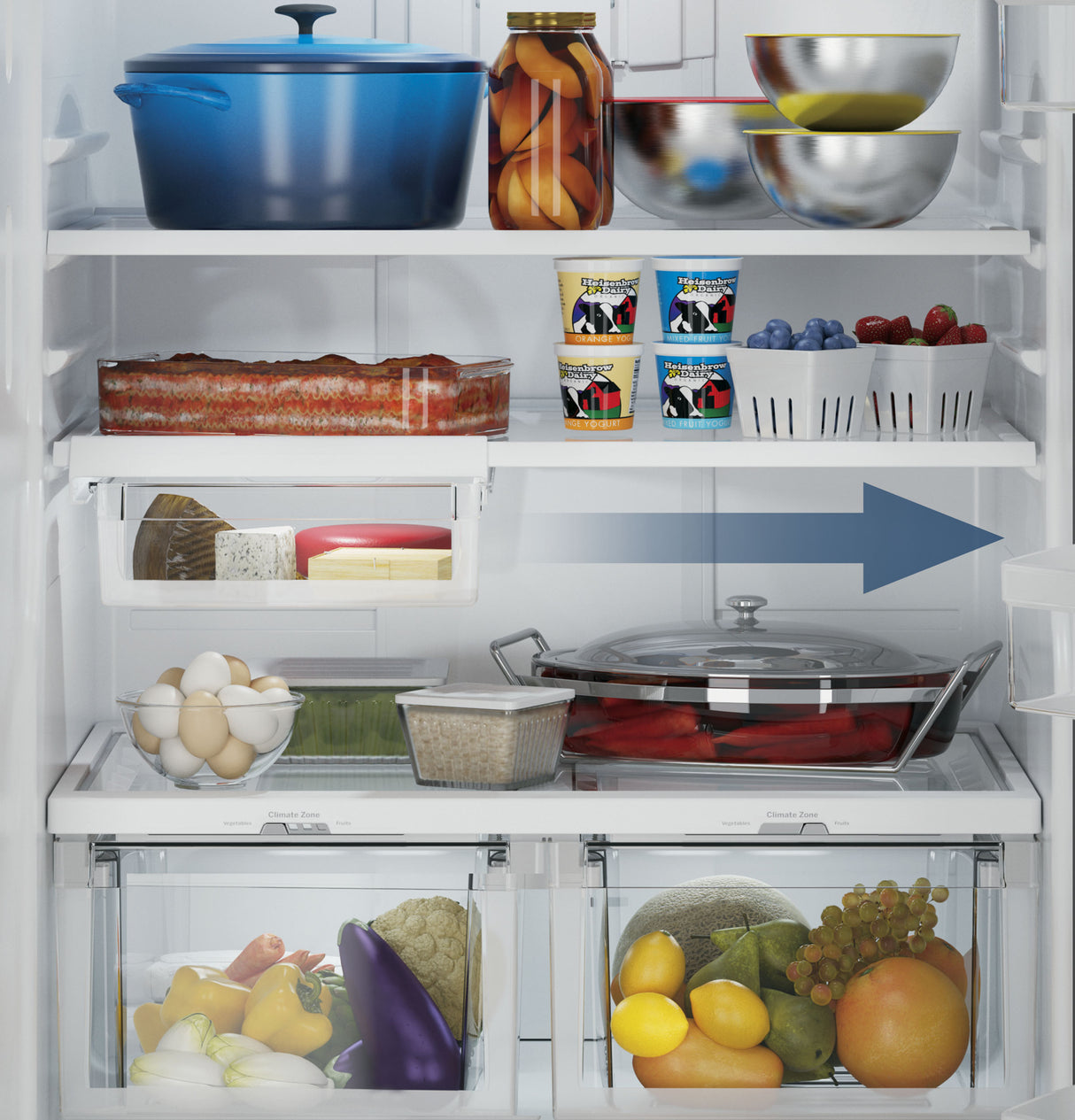 GE(R) ENERGY STAR(R) 24.8 Cu. Ft. Bottom-Freezer Drawer Refrigerator - (GDE25EYKFS)