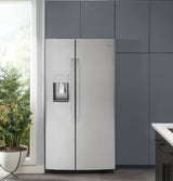 GE Profile(TM) Series 21.9 Cu. Ft. Counter-Depth Side-By-Side Refrigerator - (PZS22MYKFS)