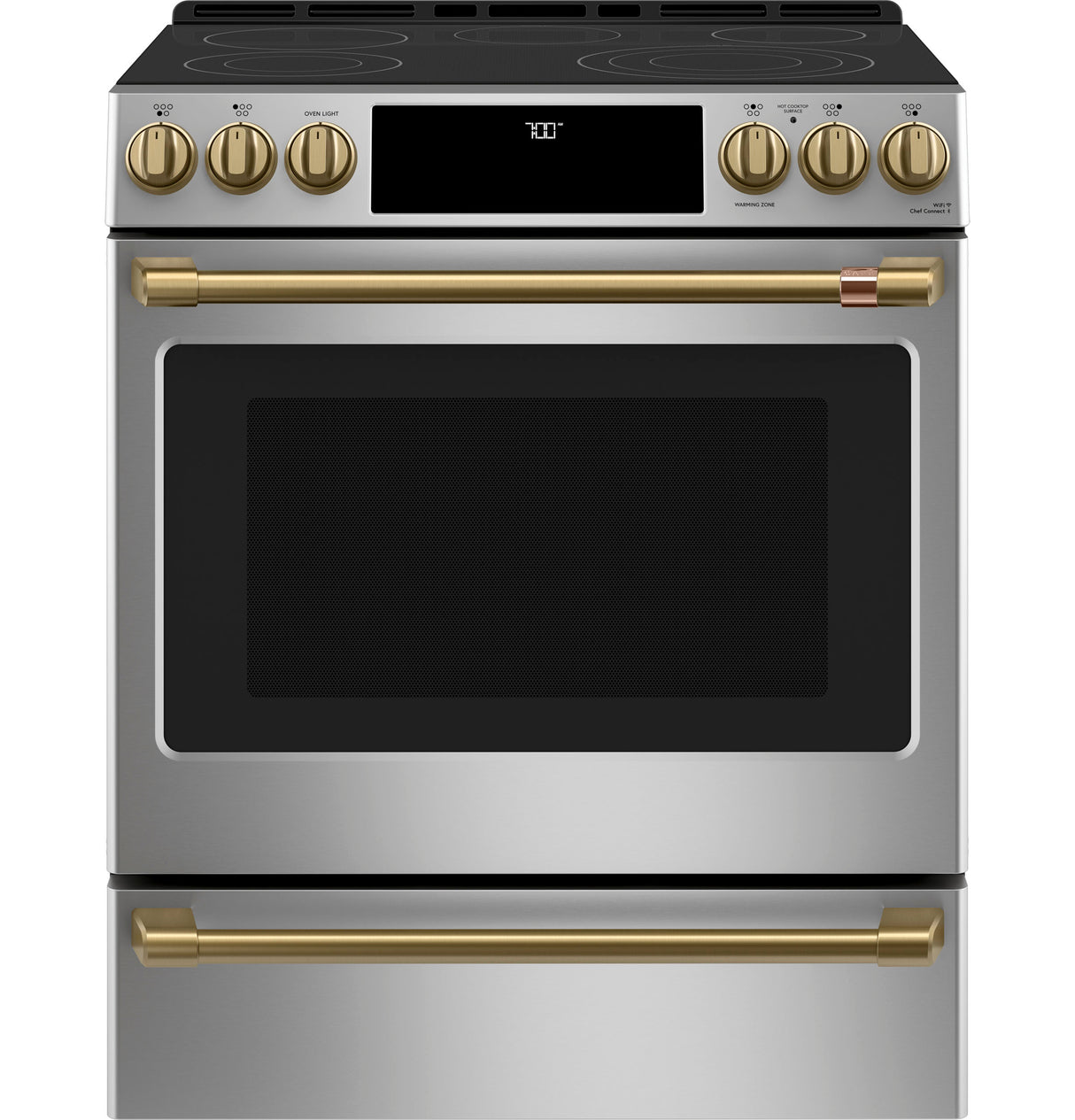 Caf(eback)(TM) 30" Smart Slide-In, Front-Control, Radiant and Convection Range - (CES700P2MS1)