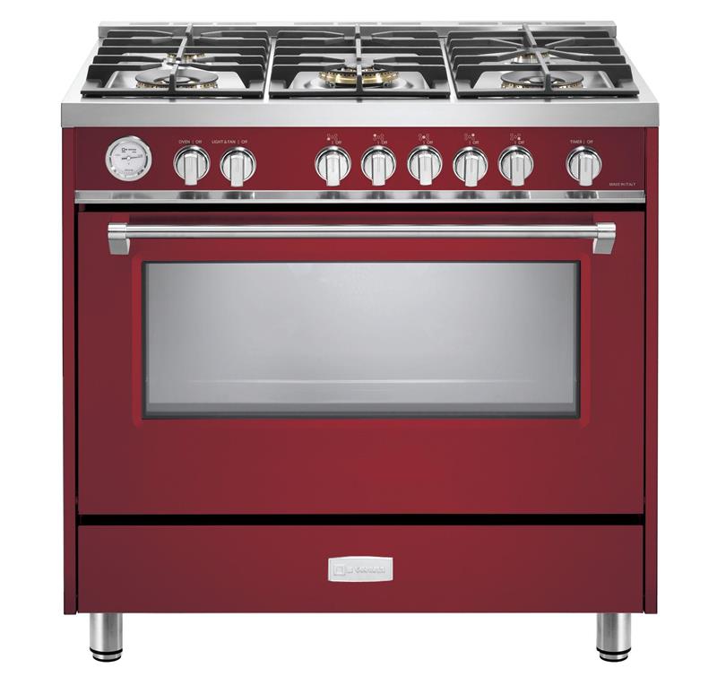 Designer 36" Gas Single Oven Range - Burgundy - (VDFSGG365BU)