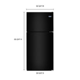 33" Wide Top Freezer Refrigerator With PowerCold Feature - 21 Cubic Feet - Black