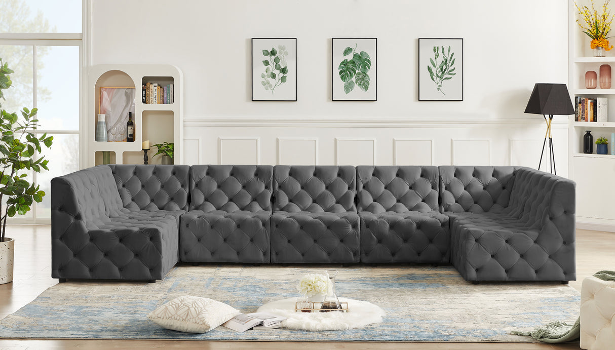 Tuft - Modular Sectional 7 Piece - Gray - Fabric