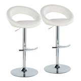 Posh - Contemporary Adjustable Barstool With Swivel With Rounded T Footrest (Set of 2)