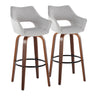 Mustang - Contemporary Fixed Height Barstool With Swivel & Round Footrest (Set of 2)