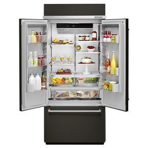 20.8 Cubic Feet 36" Width Built In Stainless Steel French Door Refrigerator With Platinum Interior Design - Black