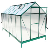 Polycarbonate Greenhouse, Heavy Duty Outdoor Aluminum Walk-In Green House Kit With Rain Gutter, Vent And Door For Backyard Garden