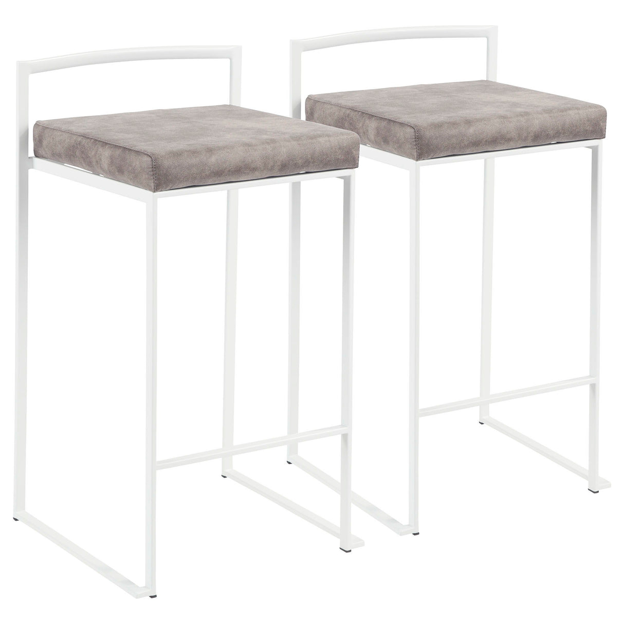 Fuji - Stackable Counter Stool - White Base (Set of 2)