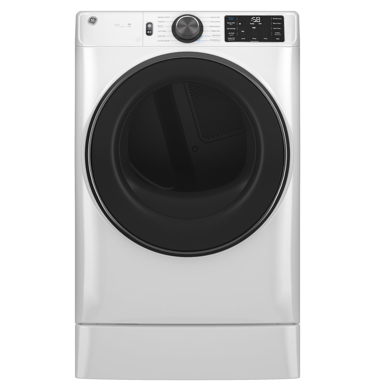 GE(R) ENERGY STAR(R) 7.8 cu. ft. Capacity Smart Front Load Electric Dryer with Steam and Sanitize Cycle - (GFD65ESSVWW)