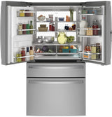 GE Profile(TM) ENERGY STAR(R) 27.9 Cu. Ft. Smart Fingerprint Resistant 4-Door French-Door Refrigerator with Door In Door - (PVD28BYNFS)