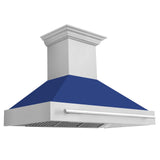 ZLINE 48 in. Stainless Steel Range Hood with Stainless Steel Handle (8654STX-48) [Color: Blue Gloss] - (8654STXBG48)