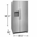 Frigidaire 22.3 Cu. Ft. 33" Standard Depth Side by Side Refrigerator - (FRSS2323AS)