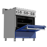 ZLINE 30 in. 4.0 cu. ft. Dual Fuel Range with Gas Stove and Electric Oven in All DuraSnow Stainless Steel with Color Door Options (RAS-SN-30) [Color: Blue Matte] - (RASBM30)