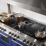 ZLINE 60 in. 7.4 cu. ft. Dual Fuel Range with Gas Stove and Electric Oven in Stainless Steel with Color Options (RA60) [Color: Blue Matte] - (RABM60)