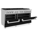 ZLINE 60 in. 7.4 cu. ft. Dual Fuel Range with Gas Stove and Electric Oven in DuraSnow Stainless Steel and Colored Door Options (RAS-60) [Color: DuraSnow Stainless Steel with Black Matte Door] - (RASBLM60)