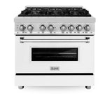 ZLINE 36 in. Dual Fuel Range with Gas Stove and Electric Oven in Stainless Steel (RA36) [Color: White Matte] - (RAWM36)