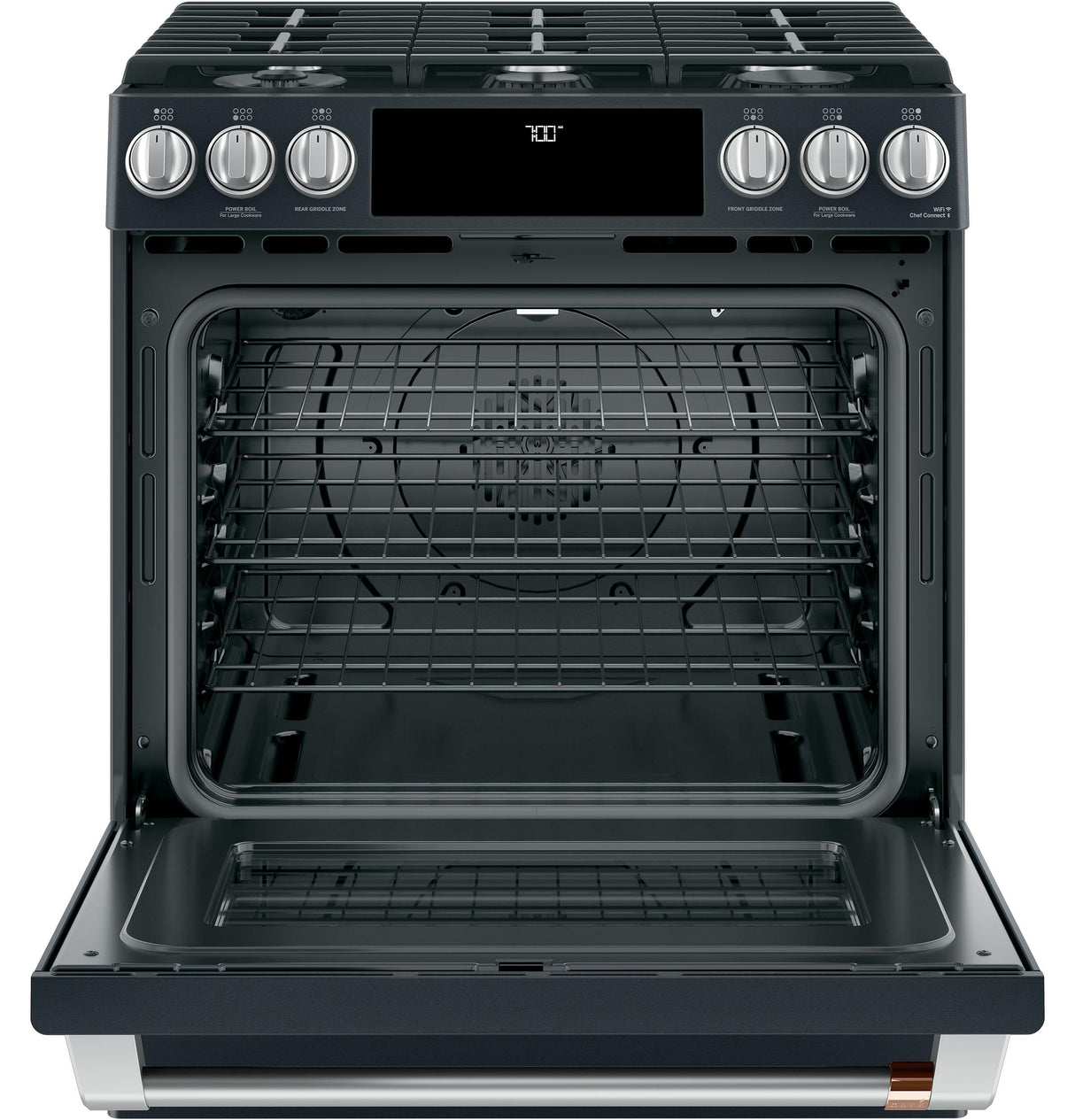 Caf(eback)(TM) 30" Smart Slide-In, Front-Control, Gas Range with Convection Oven - (CGS700P3MD1)