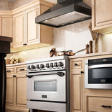 ZLINE Wooden Wall Mount Range Hood In Black - Includes Motor (KPCC) - (KPCC36)