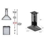 ZLINE 36 in. Designer Series Oil-Rubbed Bronze Island Mount Range Hood (8KL3iB-36) - (8KL3IB36)