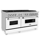 ZLINE 60 in. 7.4 cu. ft. Dual Fuel Range with Gas Stove and Electric Oven in DuraSnow Stainless Steel and Colored Door Options (RAS-60) [Color: DuraSnow Stainless Steel with Blue Matte Door] - (RASBM60)