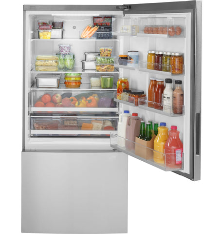 GE(R) ENERGY STAR(R) 17.7 Cu. Ft. Counter-Depth Bottom-Freezer Refrigerator - (GBE17HYRFS)