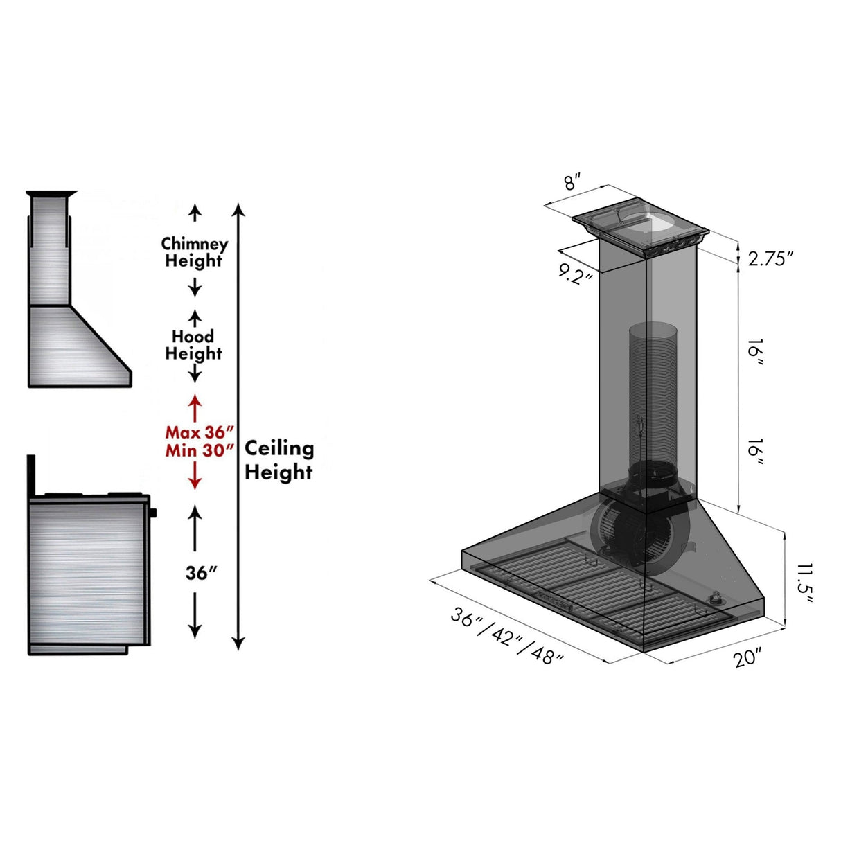 ZLINE Ducted Vent Wall Mount Range Hood in Stainless Steel with Built-in ZLINE CrownSound Bluetooth Speakers (KL3CRN-BT) - (KL3CRNBT30)