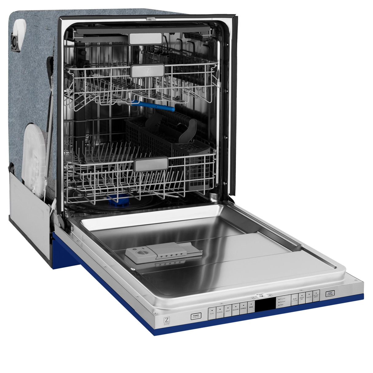 ZLINE 24" Monument Series 3rd Rack Top Touch Control Dishwasher with Stainless Steel Tub, 45dBa (DWMT-24) [Color: Blue Gloss] - (DWMTBG24)