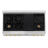 ZLINE 48 In. Autograph Edition Rangetop in Stainless Steel with Gold Accents (RTZ-48-G) - (RTZ48G)