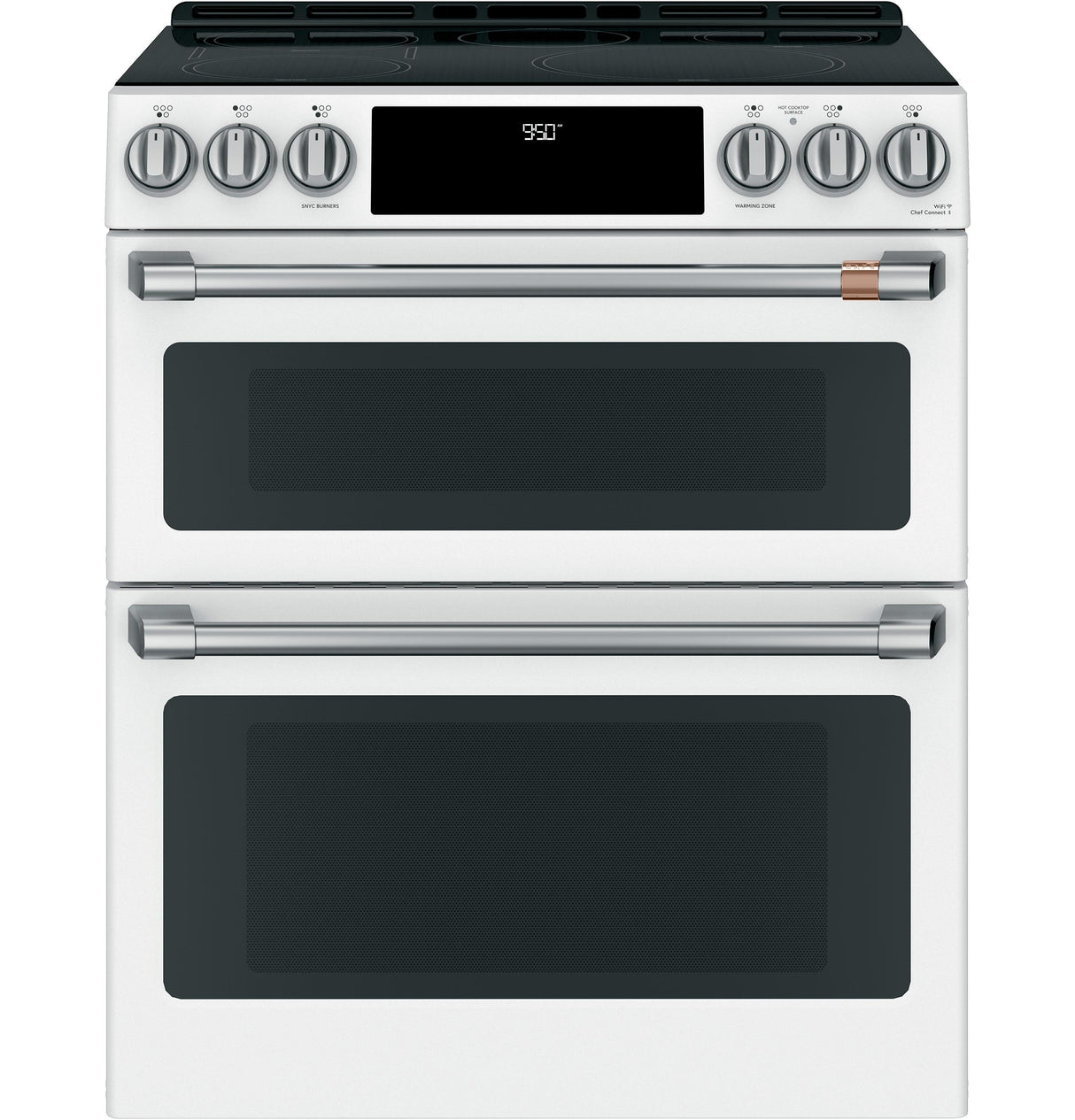 Caf(eback)(TM) 30" Smart Slide-In, Front-Control, Induction and Convection Double-Oven Range - (CHS950P4MW2)