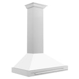 ZLINE 36 in. Convertible Fingerprint Resistant DuraSnow' Stainless Steel Range Hood with Stainless Steel Handle (KB4SNX-36) [Color: White Matte Shell] - (KB4SNXWM36)