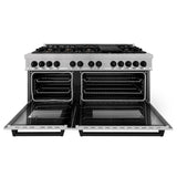 ZLINE Autograph Edition 60 in. 7.4 cu. ft. Dual Fuel Range with Gas Stove and Electric Oven in DuraSnow Stainless Steel with Accents (RASZ-SN-60) - (RASZSN60MB)