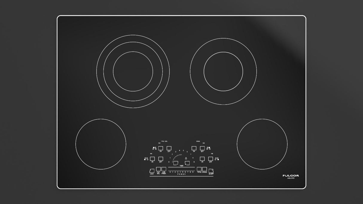 30" RADIANT COOKTOP WITH BRUSHED ALUMINUM TRIM - (F6RT30S2)