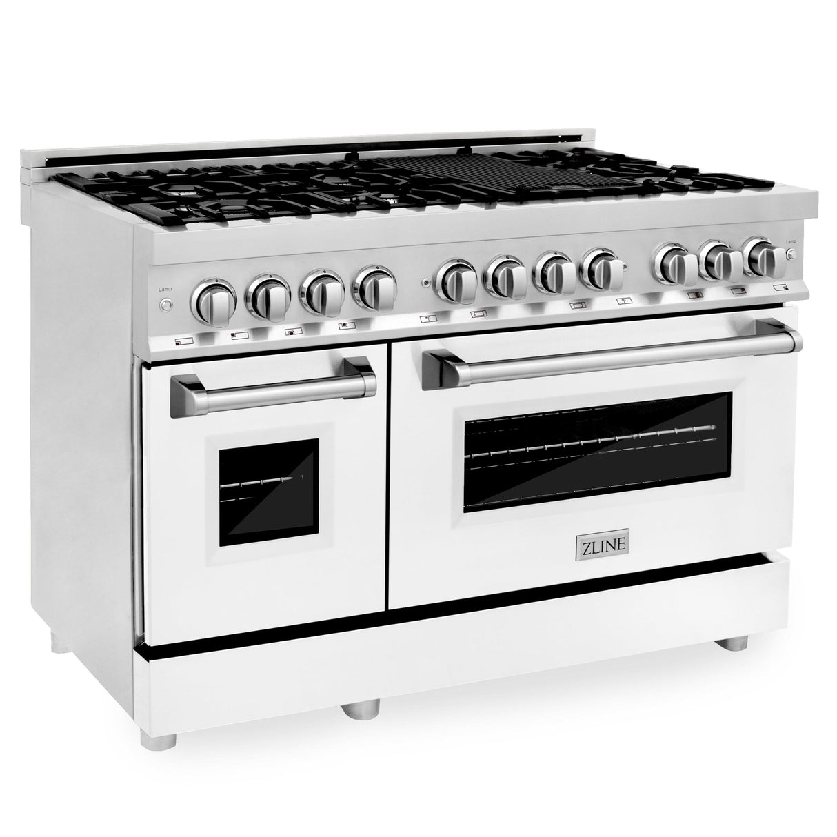 ZLINE 48 in. Dual Fuel Range with Gas Stove and Electric Oven in Stainless Steel (RA48) [Color: White Matte] - (RAWM48)