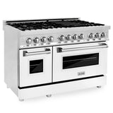 ZLINE 48 in. Dual Fuel Range with Gas Stove and Electric Oven in Stainless Steel (RA48) [Color: White Matte] - (RAWM48)