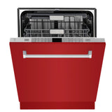 ZLINE 24" Monument Series 3rd Rack Top Touch Control Dishwasher with Stainless Steel Tub, 45dBa (DWMT-24) [Color: Red Gloss] - (DWMTRG24)