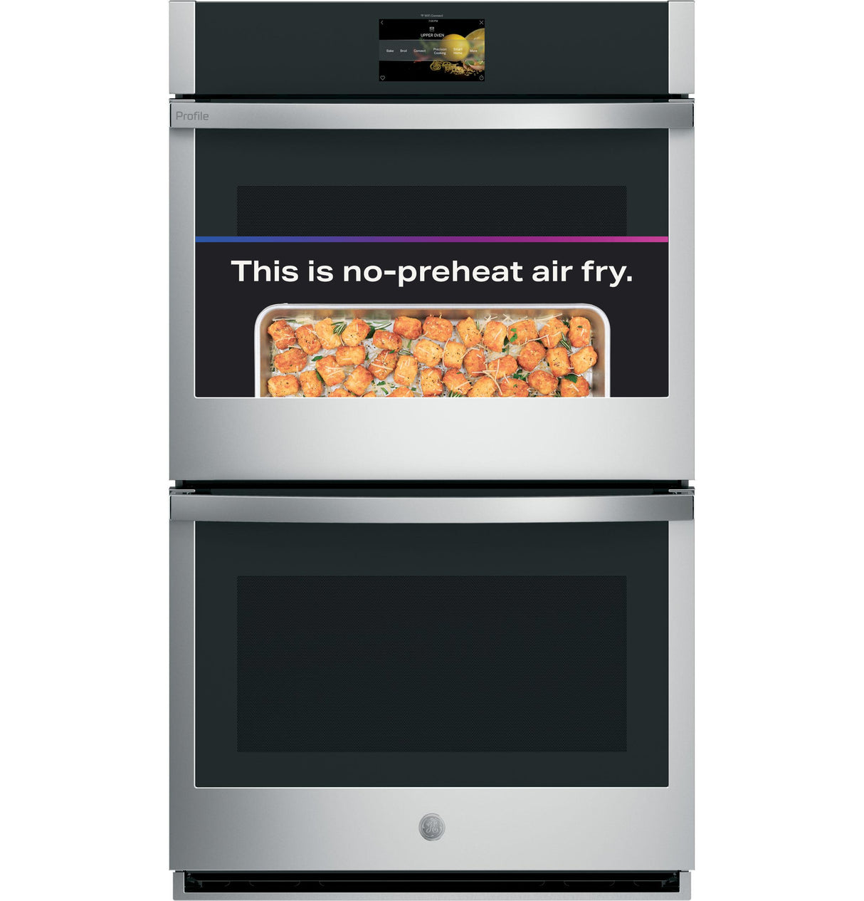 GE Profile(TM) 30" Smart Built-In Convection Double Wall Oven with No Preheat Air Fry and Precision Cooking - (PTD7000SNSS)